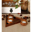 Picture of Wooden Tealight Holder - Classy 3 Tealight Set With Base Tray Table