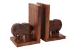 Picture of Wooden Bookends Handcarved Elephant