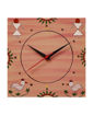 Picture of Warli Hand Painted Wall Clock (Light Pink)