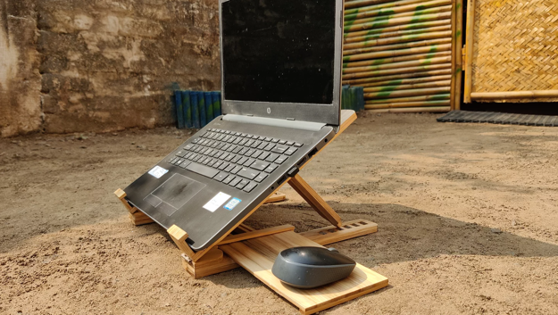 Picture of Bamboo laptop Stand with Mouse Pad
