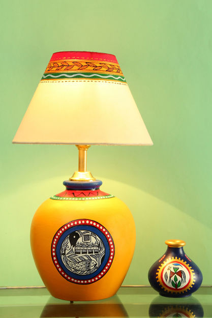 Picture of Terracotta Modern Matki Table Lamp (Yellow)