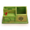 Picture of Wooden Table Organiser Tree Carving & Parrot