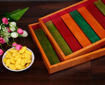 Picture of Wooden Serving Tray Multi Coloured (Set of 2)