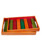 Picture of Wooden Serving Tray Multi Coloured (Set of 2)