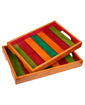 Picture of Wooden Serving Tray Multi Coloured (Set of 2)