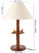 Picture of Wooden Table Lamp Engraved Parrot