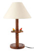 Picture of Wooden Table Lamp Engraved Parrot