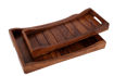 Picture of Wooden Serving Tray Natural Brown (Set of 2)