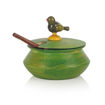 Picture of Multicoloured Wooden Parrot Jar Set with Tray & Spoon