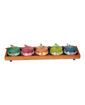 Picture of Multicoloured Emboss Hand Painted Parrot Jar Set With Tray And Spoon