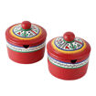 Picture of Terracotta Pickle Jar Set Of 2 With Sheesham Tray And Spoon (Red)