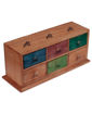 Picture of Wooden Chest Drawer With Parrot Carving Multicoloured