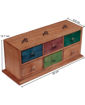 Picture of Wooden Chest Drawer With Parrot Carving Multicoloured