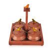 Picture of Wooden Parrot Jar Set With Tray & Spoon (Red)