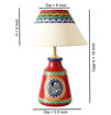 Picture of Terracotta Table Lamp 'Madhubani In Light' (Red)