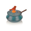 Picture of Wooden Parrot Jar Set With Tray & Spoon (Blue)