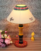 Picture of Wooden Table Lamp Glossy Handpainted Multicolour