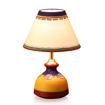 Picture of Terracotta Table Lamp 'Warli In Light' Flat Matki Shaped