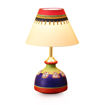 Picture of Terracotta Table Lamp 'Warli In Light' Flat Matki Shaped (Blue)