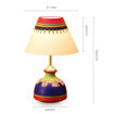 Picture of Terracotta Table Lamp 'Warli In Light' Flat Matki Shaped (Blue)