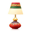 Picture of Terracotta Table Lamp 'Warli In Light' Pot Shaped Round (Red)