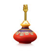 Picture of Terracotta Table Lamp 'Warli In Light' Pot Shaped Round (Red)