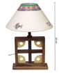 Picture of Wooden Table Lamp Artistic Square With Madhubani Painting