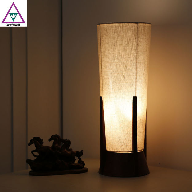Picture of Round Wooden Table Lamp (Pyramid)