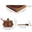 Picture of Wooden Triangular Jar Set with Tray & Spoon