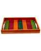 Picture of Wooden Runner Tray Elegant Green, Red & Orange