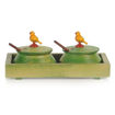 Picture of Wooden Parrot Jar Set With Tray & Spoon (Green)