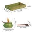 Picture of Wooden Parrot Jar Set With Tray & Spoon (Green)