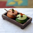 Picture of Multicoloured Wooden Parrot Jar Set With Tray & Spoon