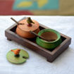 Picture of Multicoloured Wooden Parrot Jar Set With Tray & Spoon