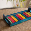 Picture of Multicoloured Wooden Serving Tray (13 x 6 Inch) - Blue