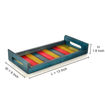 Picture of Multicoloured Wooden Serving Tray (13 x 6 Inch) - Blue