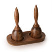 Picture of Slanting Wooden Salt & Pepper Shaker with Tray