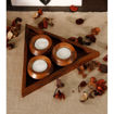 Picture of Wooden Tealight Holder - Classy 3 Tealight Set With Base Tray Table