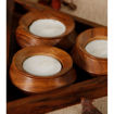 Picture of Wooden Tealight Holder - Classy 3 Tealight Set With Base Tray Table