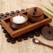 Picture of Wooden Jar Set with Tray & Spoon (Brown)