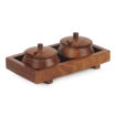 Picture of Wooden Jar Set with Tray & Spoon (Brown)