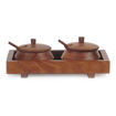 Picture of Wooden Jar Set with Tray & Spoon (Brown)