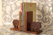 Picture of Wooden Bookends Handcarved Elephant