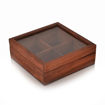 Picture of Wooden Spice Box With 4 Containers & Spoon (Natural Brown)