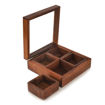 Picture of Wooden Spice Box With 4 Containers & Spoon (Natural Brown)