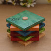 Picture of Wooden Tea Coasters Parrot Carving Multicolour