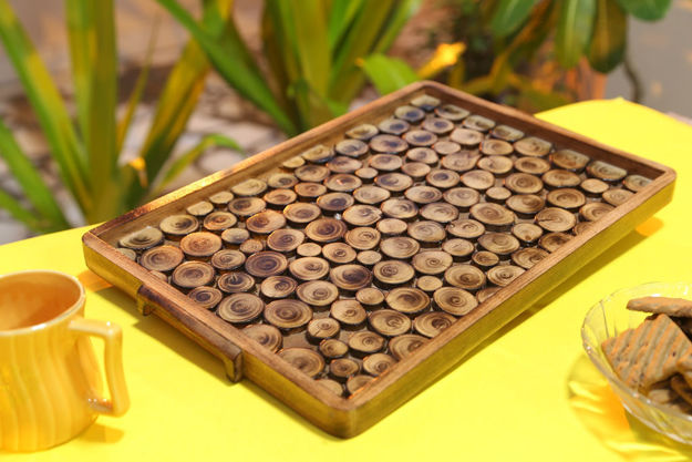 Picture of Trendy Wooden Cut Pieces Serving Tray (Large)