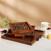 Picture of Trendy Wooden Cut Pieces Serving Tray (Set of 3)