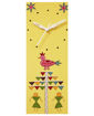 Picture of Handpainted Wall Clock Warli Style Shiny Yellow