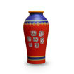 Picture of Terracotta Vase 'Warli In Frames' Elongated Urn Shaped